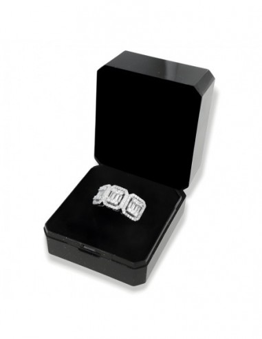 Anello Argento Rodiato Trilogy  Zirconi Baguette Bianchi [a0aace50]