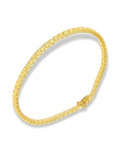 Bracciale Argento Dorato Tennis Zirconi Gialli 3MM [8a8b6cec]