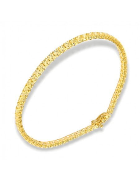 Bracciale Argento Dorato Tennis Zirconi Gialli 3MM [8a8b6cec]