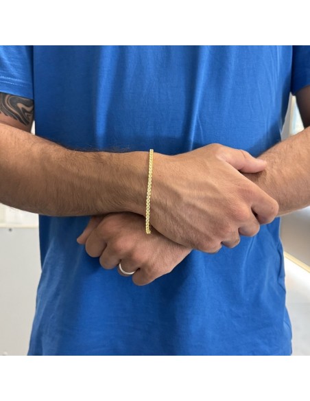 Bracciale Argento Dorato Tennis Zirconi Gialli 3MM [f1ba4ef0]