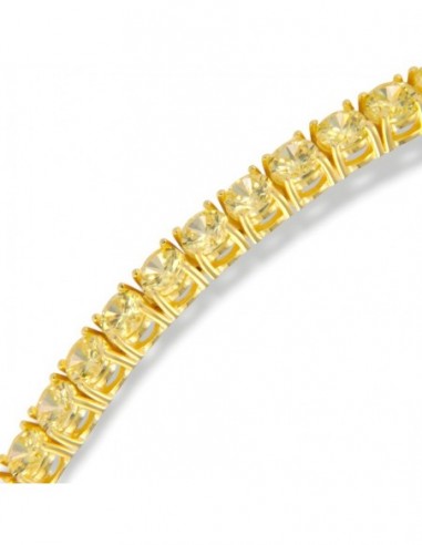 Bracciale Argento Dorato Tennis Zirconi Gialli 3MM [46a78ff4]