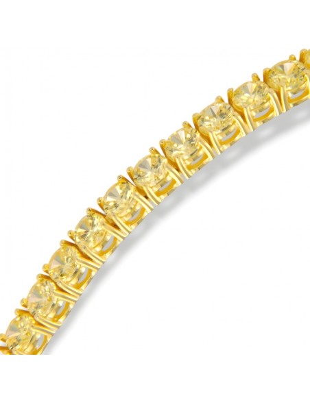 Bracciale Argento Dorato Tennis Zirconi Gialli 3MM [46a78ff4]