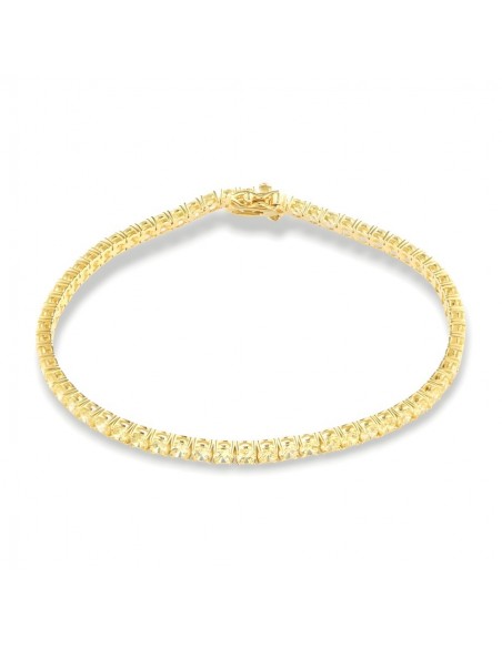 Bracciale Argento Dorato Tennis Zirconi Gialli 3MM [43f7c8ea]