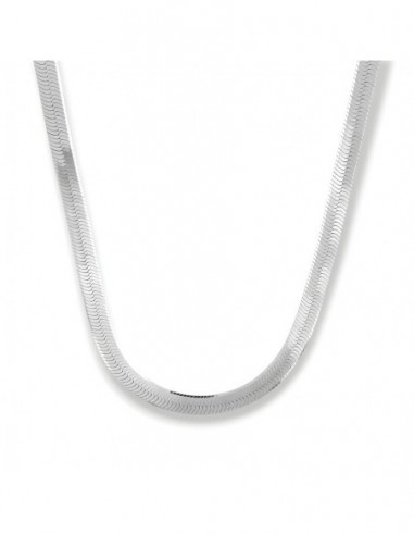 Collana Argento Rodiato Coda Di Topo Piatta [45387dcd]