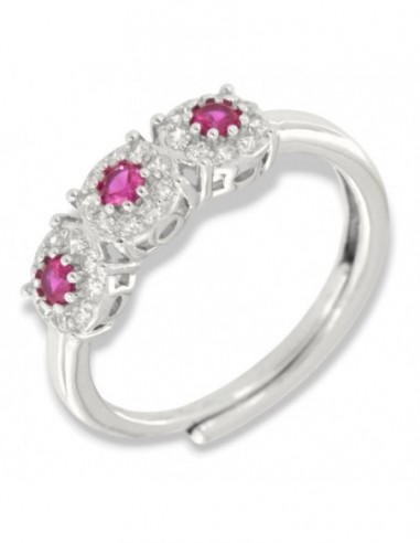 Anello Argento Rodiato Trilogy Magic Fucsia 3MM [e361d20c]