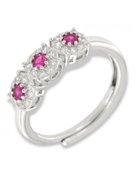 Anello Argento Rodiato Trilogy Magic Fucsia 3MM [e361d20c]