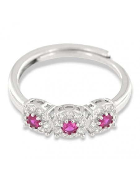 Anello Argento Rodiato Trilogy Magic Fucsia 3MM [880a171b]