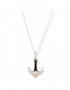 Collana Argento Rodiato Ancora Zirconi Neri [99f9641f]