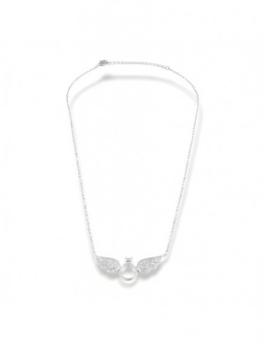 Collana Argento Rodiato Ali Zirconi Bianchi [19f2f719]