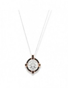 Collana Argento Rodiato Rosa Dei Venti Zirconi Neri [40df2712]