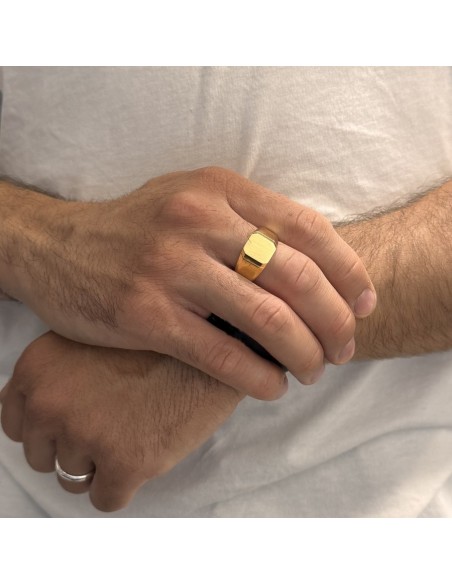 Anello Oro Giallo Chevalier Scudo Satinato [364af1e7]