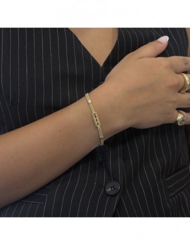 Bracciale Argento Dorato Nodo Triplo Centrale [44ee7f7e]