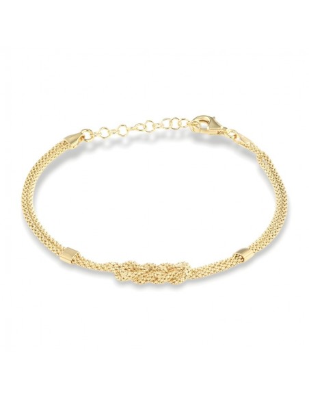 Bracciale Argento Dorato Nodo Triplo Centrale [f6a3f964]