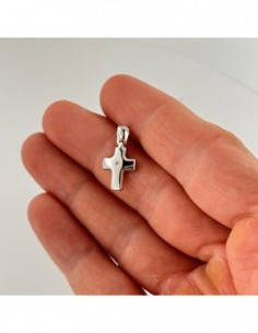 Ciondolo Oro Bianco Croce Diamante Centrale [5e2369be] 2