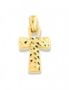 Ciondolo Oro Giallo Croce Battuta [f05976da]