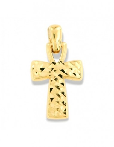 Ciondolo Oro Giallo Croce Battuta [f05976da]