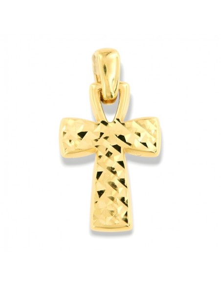 Ciondolo Oro Giallo Croce Battuta [f05976da]