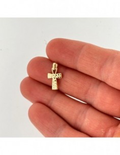 Ciondolo Oro Giallo Croce Battuta [f05976da] 2