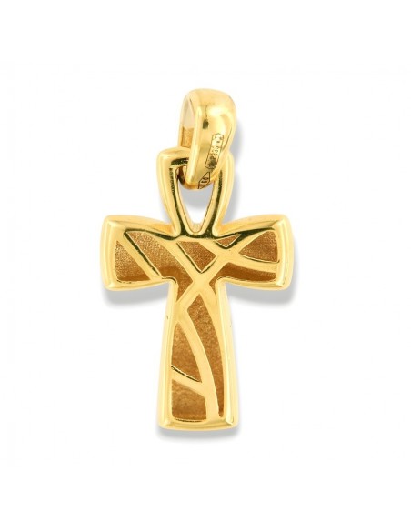 Ciondolo Oro Giallo Croce Battuta [76e80d8e]