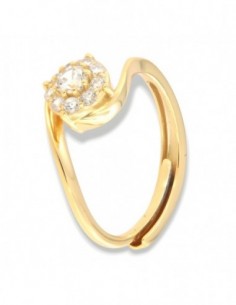 Anello Argento Dorato Solitario Magic Zirconi Bianchi [b99a63a1]