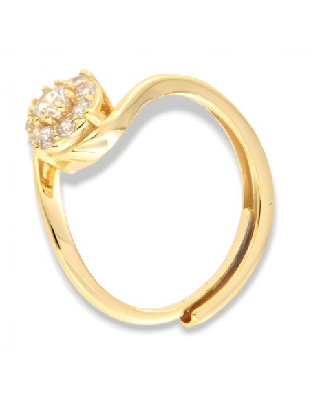 Anello Argento Dorato Solitario Magic Zirconi Bianchi [9585879f]