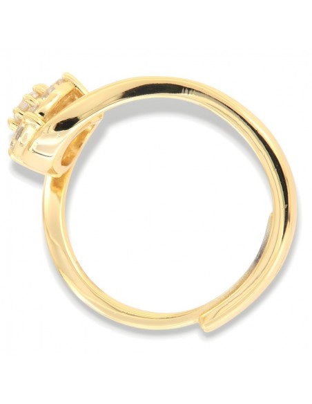 Anello Argento Dorato Solitario Magic Zirconi Bianchi [2298469b]