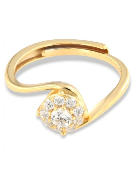 Anello Argento Dorato Solitario Magic Zirconi Bianchi [fbbe0596]