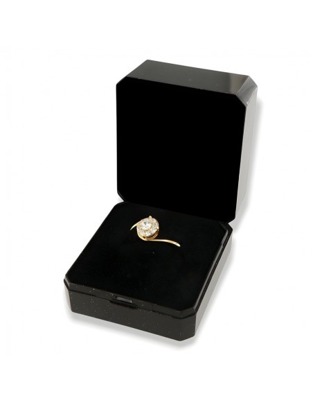 Anello Argento Dorato Solitario Magic Zirconi Bianchi [4ca3c492]
