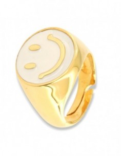 Anello Argento Dorato Chevalier Smile Bianco [9076e05e]