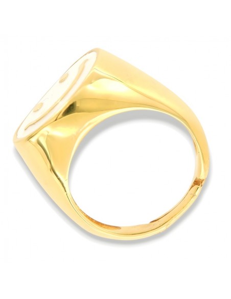 Anello Argento Dorato Chevalier Smile Bianco [dc7a9f5d]