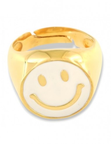 Anello Argento Dorato Chevalier Smile Bianco [055cdc50]