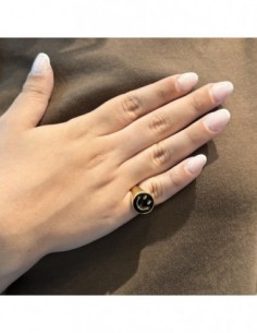 Anello Argento Dorato Chevalier Smile Nero [bf26bfb0] 2