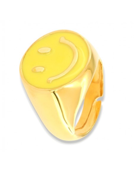 Anello Argento Dorato Chevalier Smile Giallo [0d6b39aa]