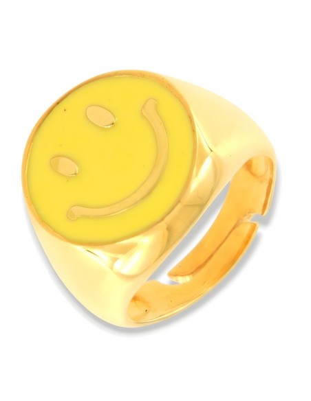 Anello Argento Dorato Chevalier Smile Giallo [c0b4cadf]