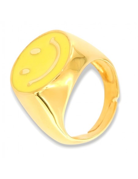 Anello Argento Dorato Chevalier Smile Giallo [c5e48dc1]