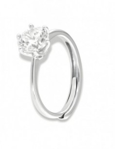 Anello Argento Rodiato Solitario Zircone 7MM [276b215a]