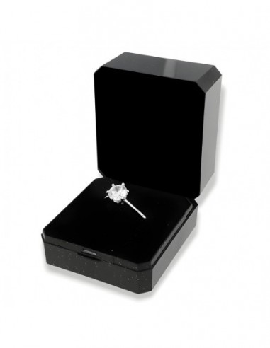Anello Argento Rodiato Solitario Zircone 7MM [35edc555]
