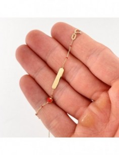 Bracciale Oro Giallo Neonato Sfere Rosse Cuore Rosso [e86f75a7] 2
