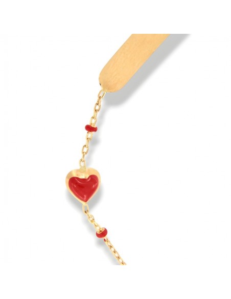 Bracciale Oro Giallo Neonato Sfere Rosse Cuore Rosso [f4fcd0c7]