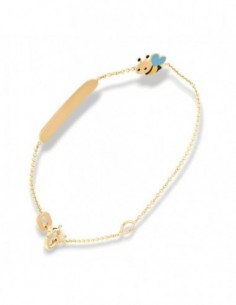 Bracciale Oro Giallo Neonato Piastra Ape Celeste [02ee11f6]