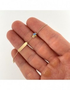 Bracciale Oro Giallo Neonato Piastra Ape Celeste [02ee11f6] 2