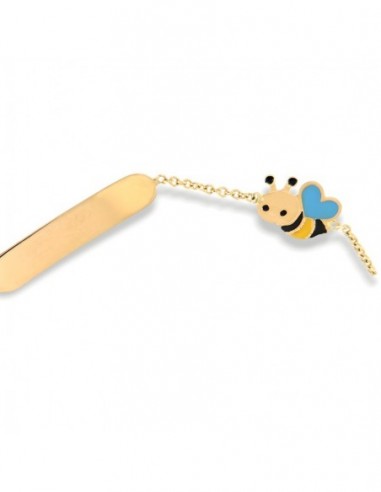 Bracciale Oro Giallo Neonato Piastra Ape Celeste [3c7a957a]