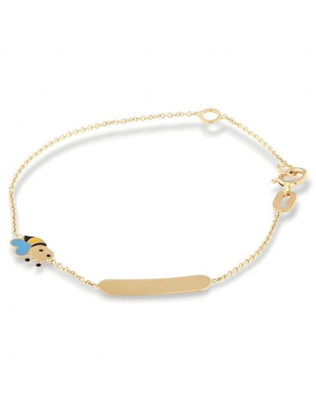 Bracciale Oro Giallo Neonato Piastra Ape Celeste [392ad264]