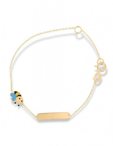 Bracciale Oro Giallo Neonato Piastra Ape Celeste [8e371360]
