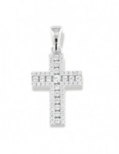 Ciondolo Argento Rodiato Croce Zirconi Bianchi [049c848c]