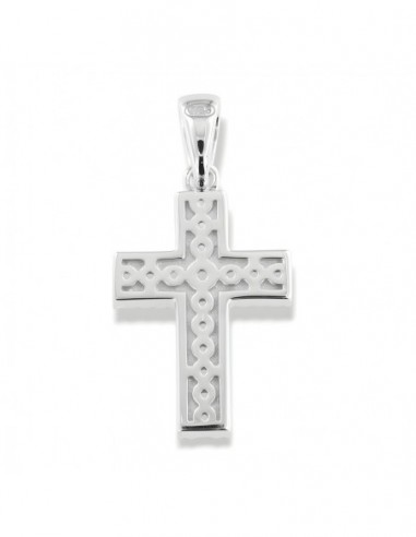 Ciondolo Argento Rodiato Croce Zirconi Blu Bianchi [391c6810]