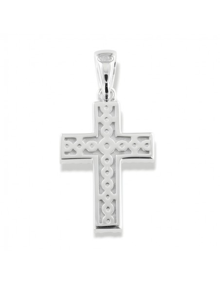 Ciondolo Argento Rodiato Croce Zirconi Blu Bianchi [391c6810]