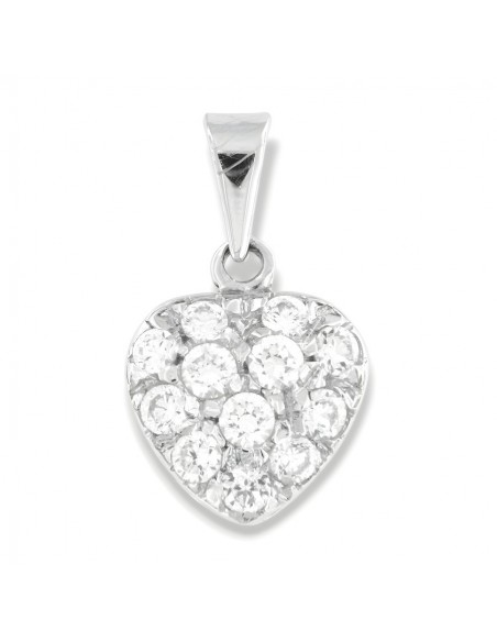 Ciondolo Oro Bianco Cuore Zirconato [9470afa7]