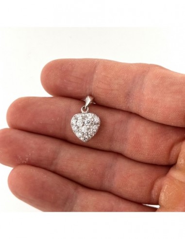 Ciondolo Oro Bianco Cuore Zirconato [7c7c7ce2]