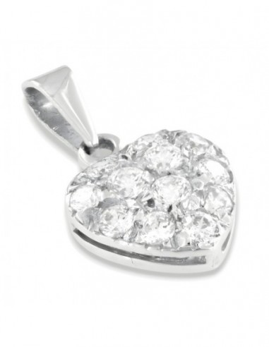 Ciondolo Oro Bianco Cuore Zirconato [cb61bde6]